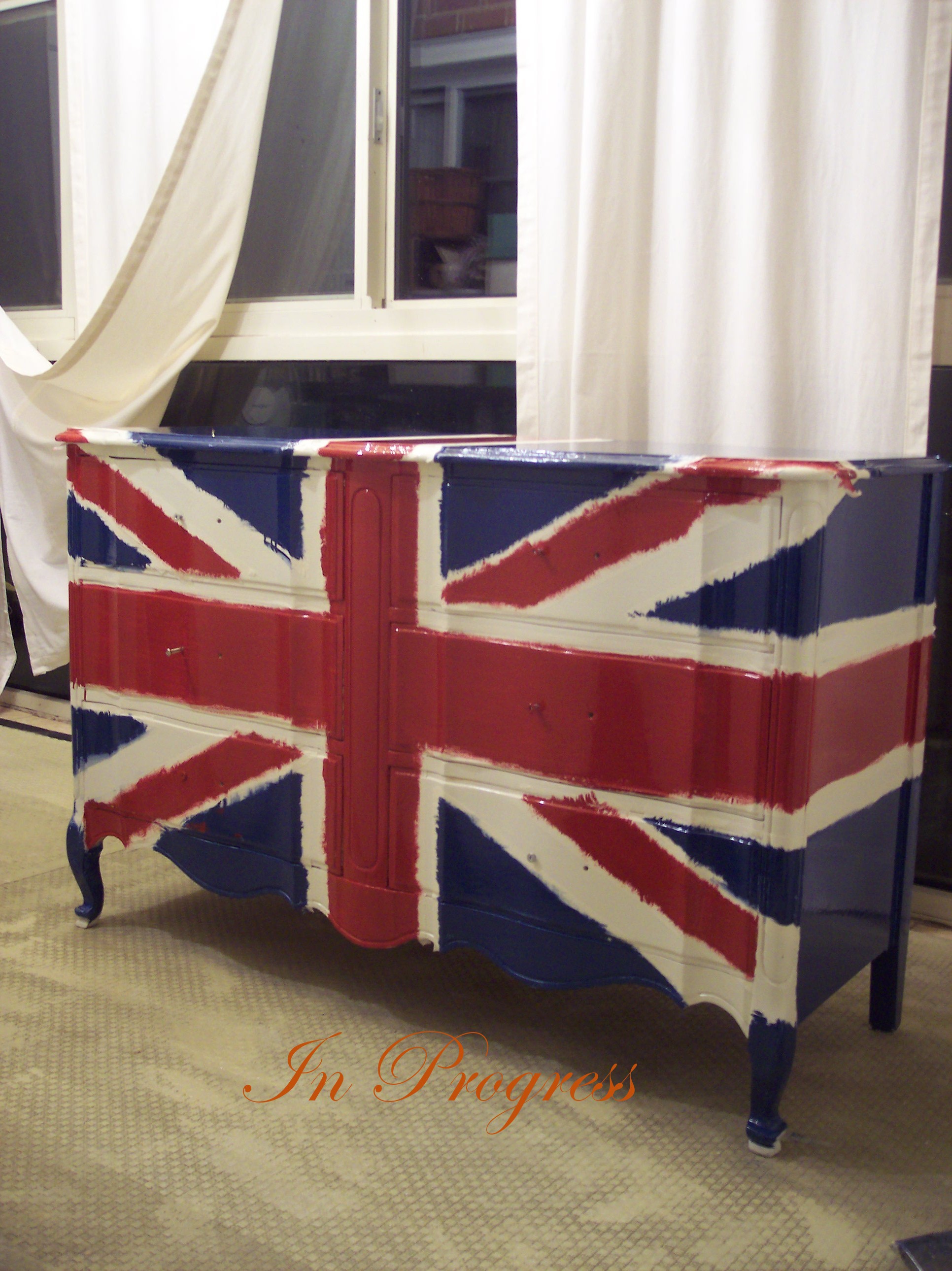 My French Provincial Dixie Union Flag Dresser Makeover