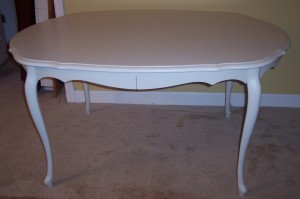French Provincial White Re-Painted Dining Table