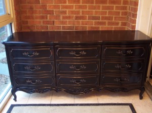 Black Re-Painted French Provincial Dresser