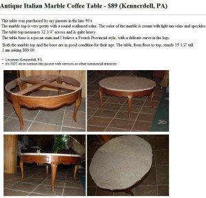 Antique Italian Marble Coffee Table