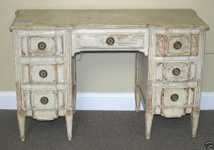 Jansen Distressed White French Vanity Desk By Lakeview Style on Ebay