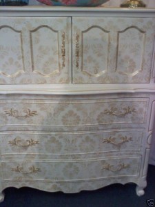 French Provincial Gold Damask Hand Painted Gorgeous! Ebay Seller Dmdesign43