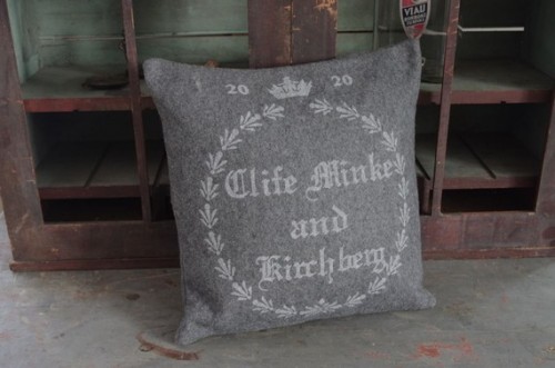 Gray Wool Grain Sack Pillow From Pink pig on esty