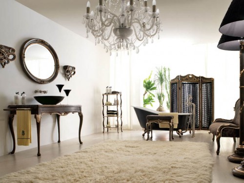 Italian Black Furniture- White Interiors - Antique Furniture