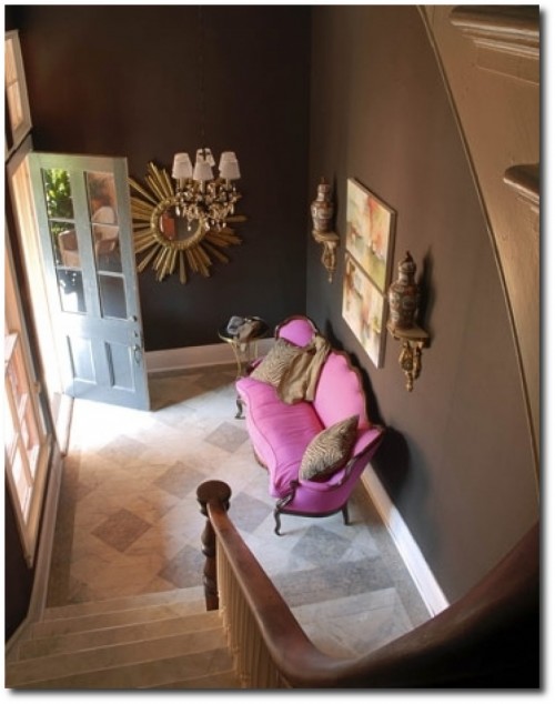 French Provincial Sofa In An Entry Way