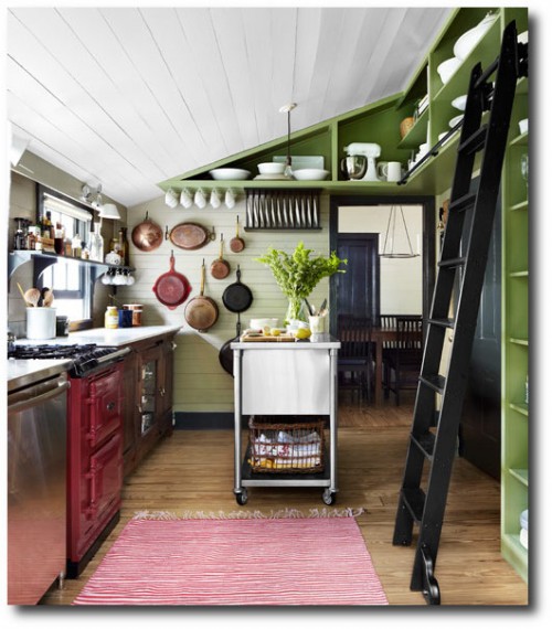 Country Living Green Paneling Kitchen