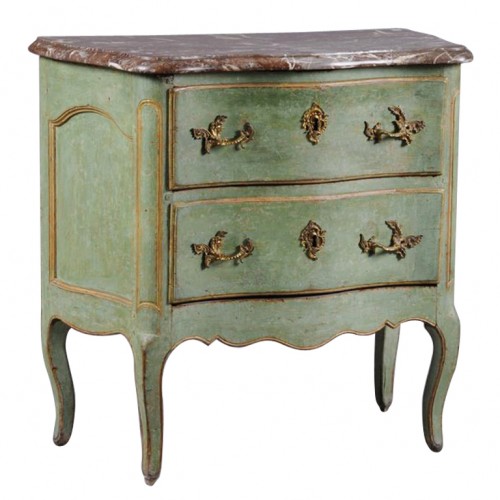 A Fine Louis XV Painted and Parcel-Gilt Commode Bermingham and Co 1st dibs