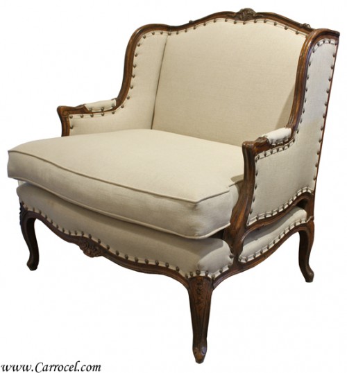 Antique French Country Bergere Living Room Chair From Carrocel Restorations