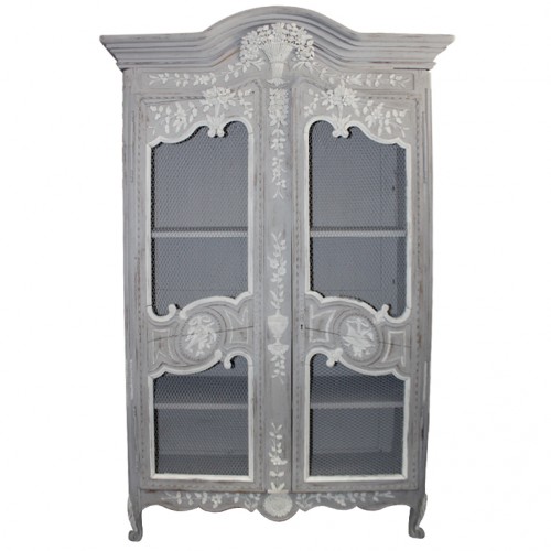 19th C. Louis XV Style Painted Armoire- Melissa Levinson Antiques