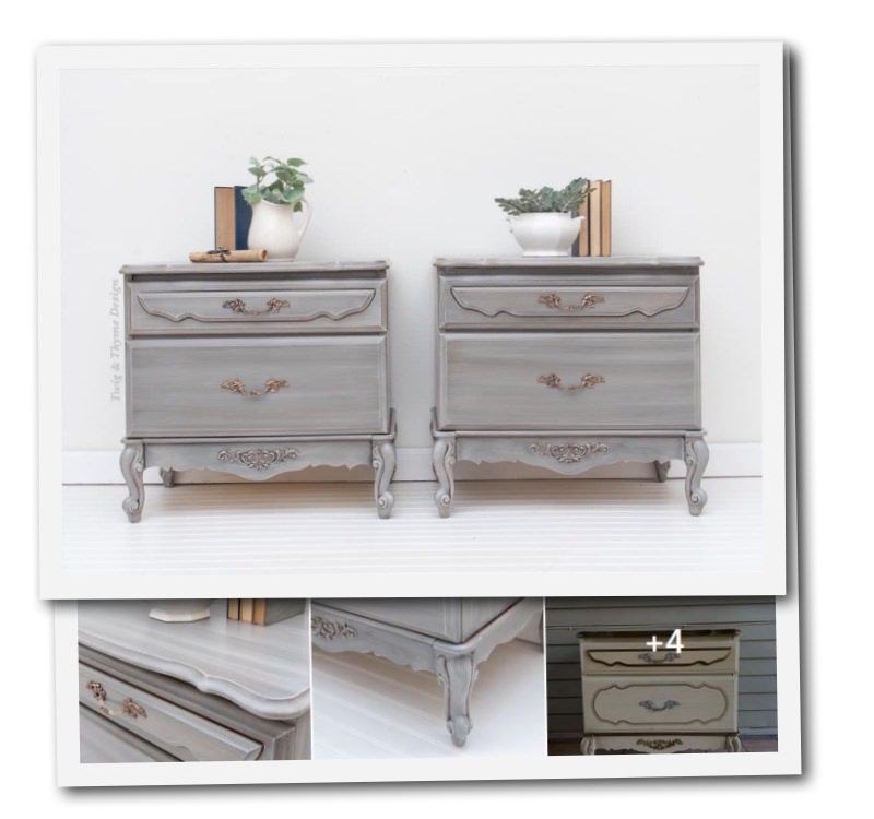 Vintage 70’s French Provincial Nightstands Get Dramatic Makeover