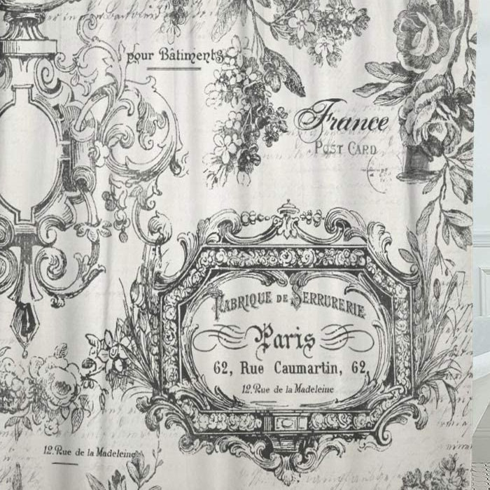 $28 – Blue French Paris France Floral Vintage Antique Script