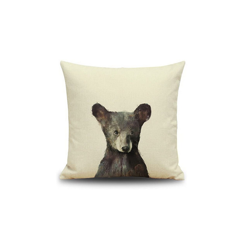 $8 – Linen Forest Animals Pillow Cover – Fox – French Provincial Decorating