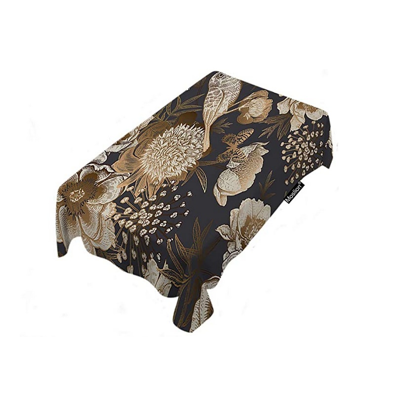 $33 – Vintage Gold Bird Tablecloth