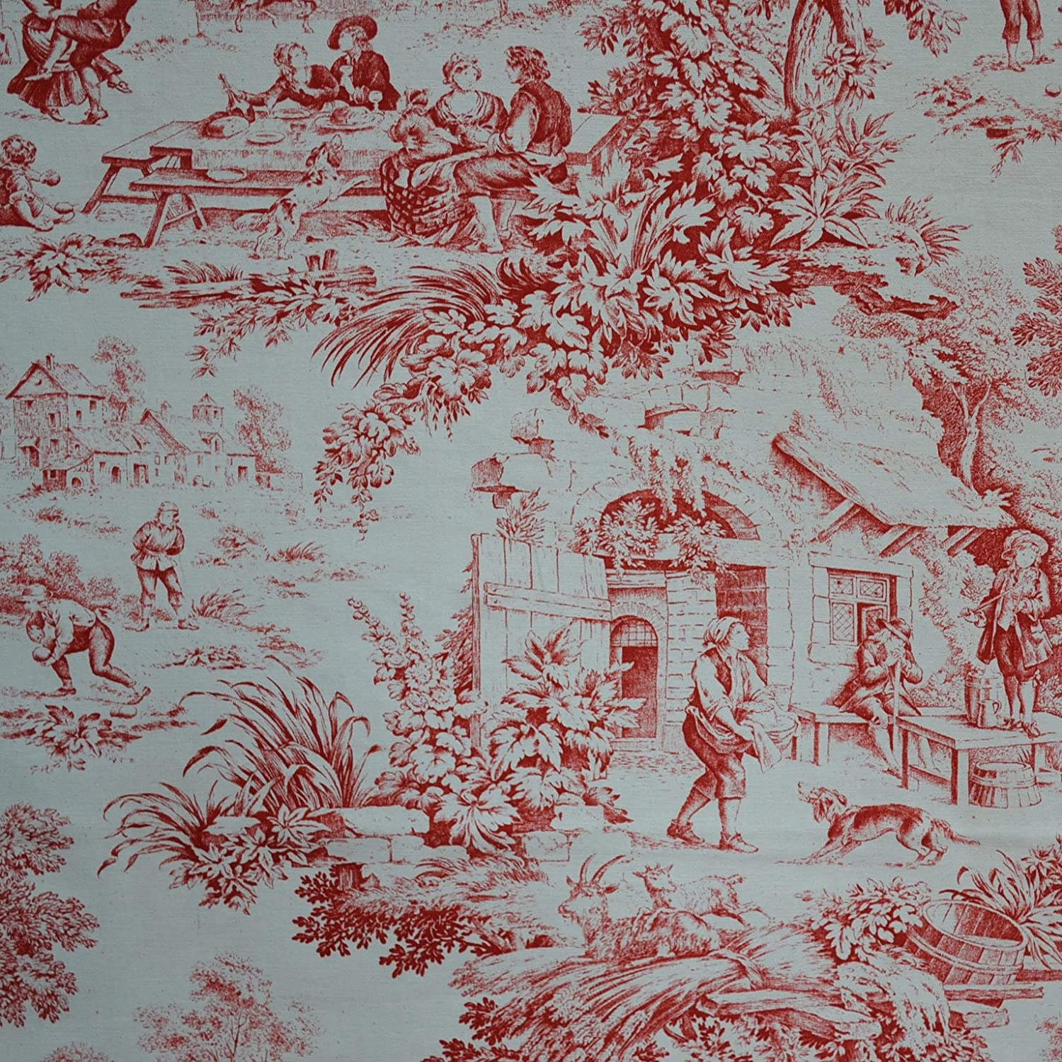$25 – Red Toile Fabric  ( by the yard )